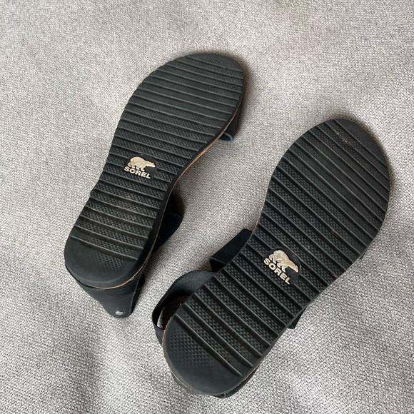 Sorel Black Leather Sandals - Picture 4 of 4